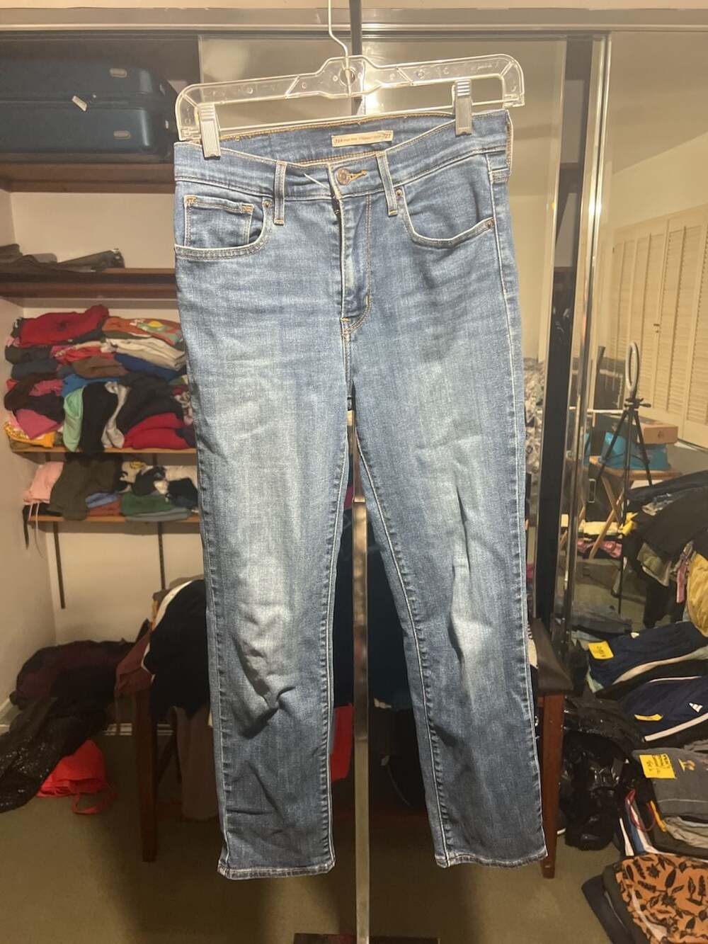 Levi's 724 High Rise Straight Crop Jeans Size 27 Blue Denim